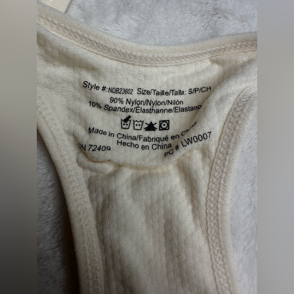 Racerback Sports Bra Removable Pad Size S Rene Rofe Nordstrom Rack Ivory/Cream - Picture 9 of 9